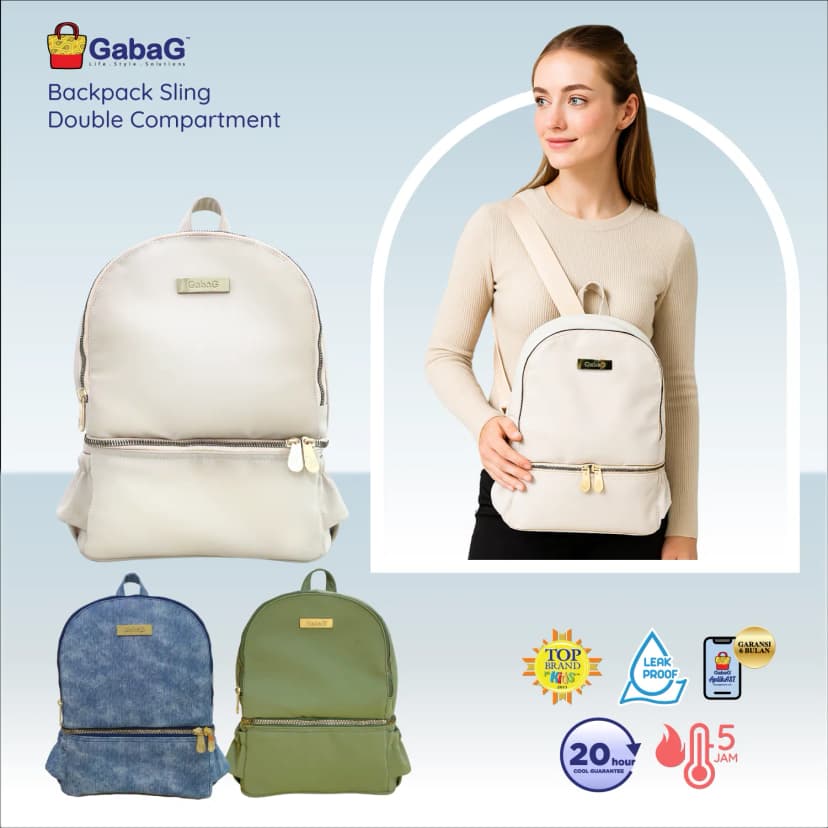 Backpack Sling Multifungsi Urban Series ( Denim / Mint / Creamy)